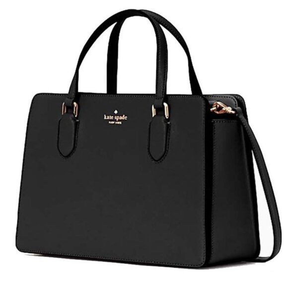 SALE ✅ Kate Spade REESE Saffiano Leather Lauren Way BLACK Satchel #WKRU6686 ⭐NWT - Picture 1 of 16